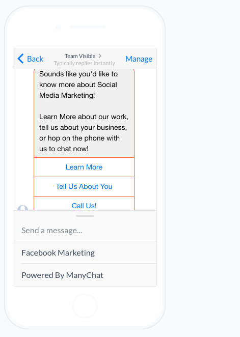 example of a Facebook messenger chat bot